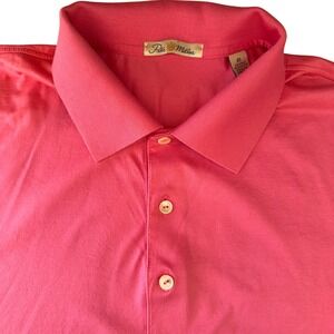 Peter Millar Coral Pink Mercerized Cotton Polo Men's Size XL Golf Casual Shirt